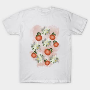 Citrus fruits and flowers pattern T-Shirt